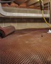 Crawl space drainage matting installed in a home in Franklin
