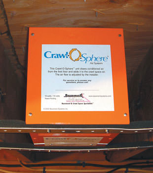 A ventilation fan installed for a crawl space in Matamoras