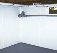 basement vapor barriers on the walls in a formerly leaky basement in Easton, NJ & PA