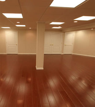 Rosewood faux wood basement flooring for finished basements in Easton