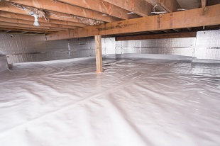 A complete crawl space vapor barrier in Hackettstown installed by our contractors