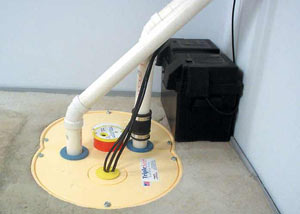 Bangor installation of a submersible sump pump system